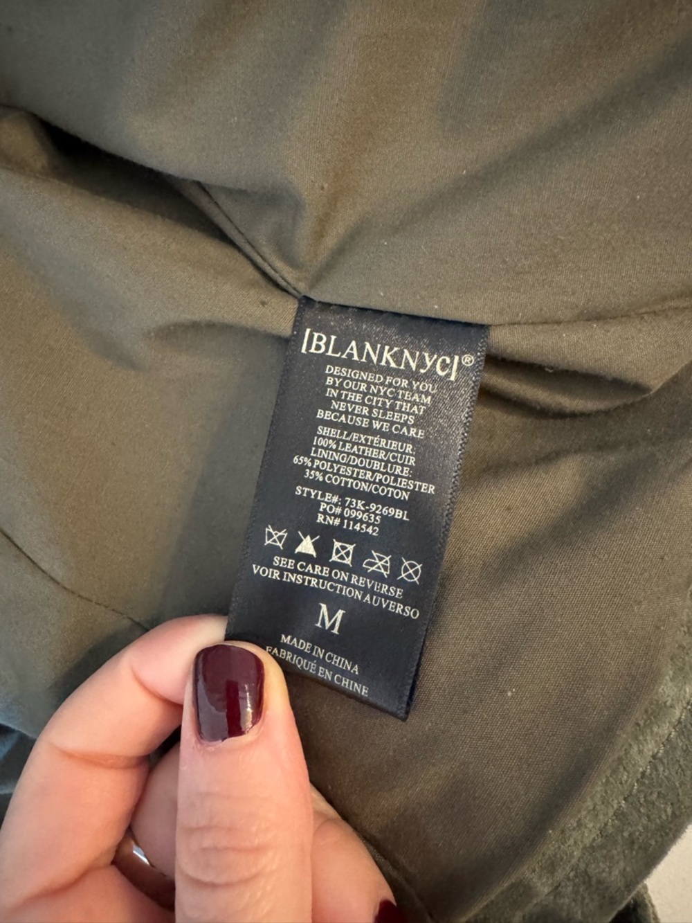 Blank NYC Olive Green Suede Bomber Jacket - Picture 6 of 7